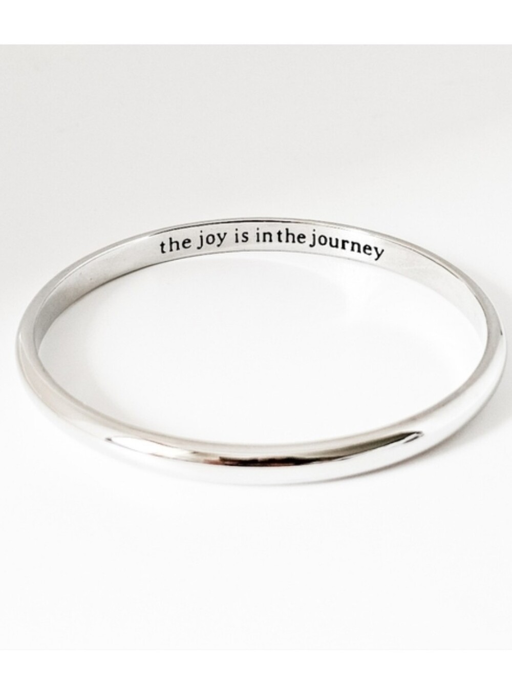 Lia Sophia Classic Silver Tone Metal Bangle Bracelet With Inscription
